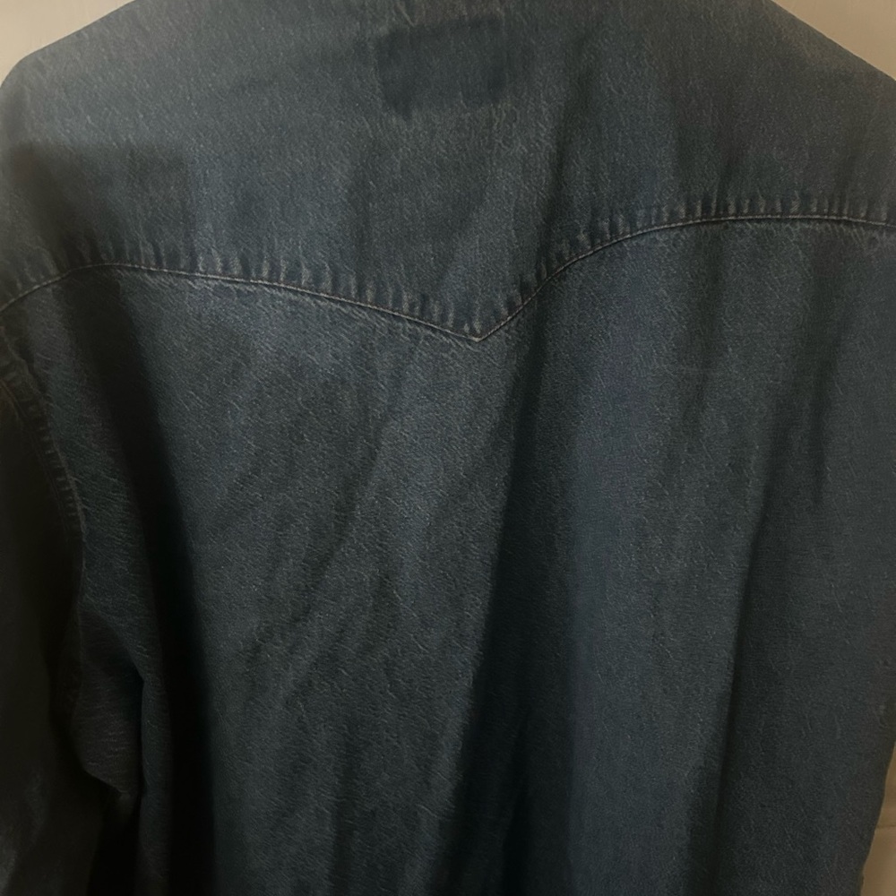 Wrangler Blue Denim Casual Button Down Shirt - Picture 5 of 5